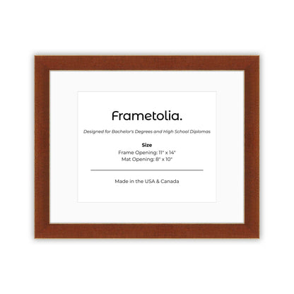 11" x 14" Honey FAMILY  Diploma Frame with Mat - 8 x 10 opening