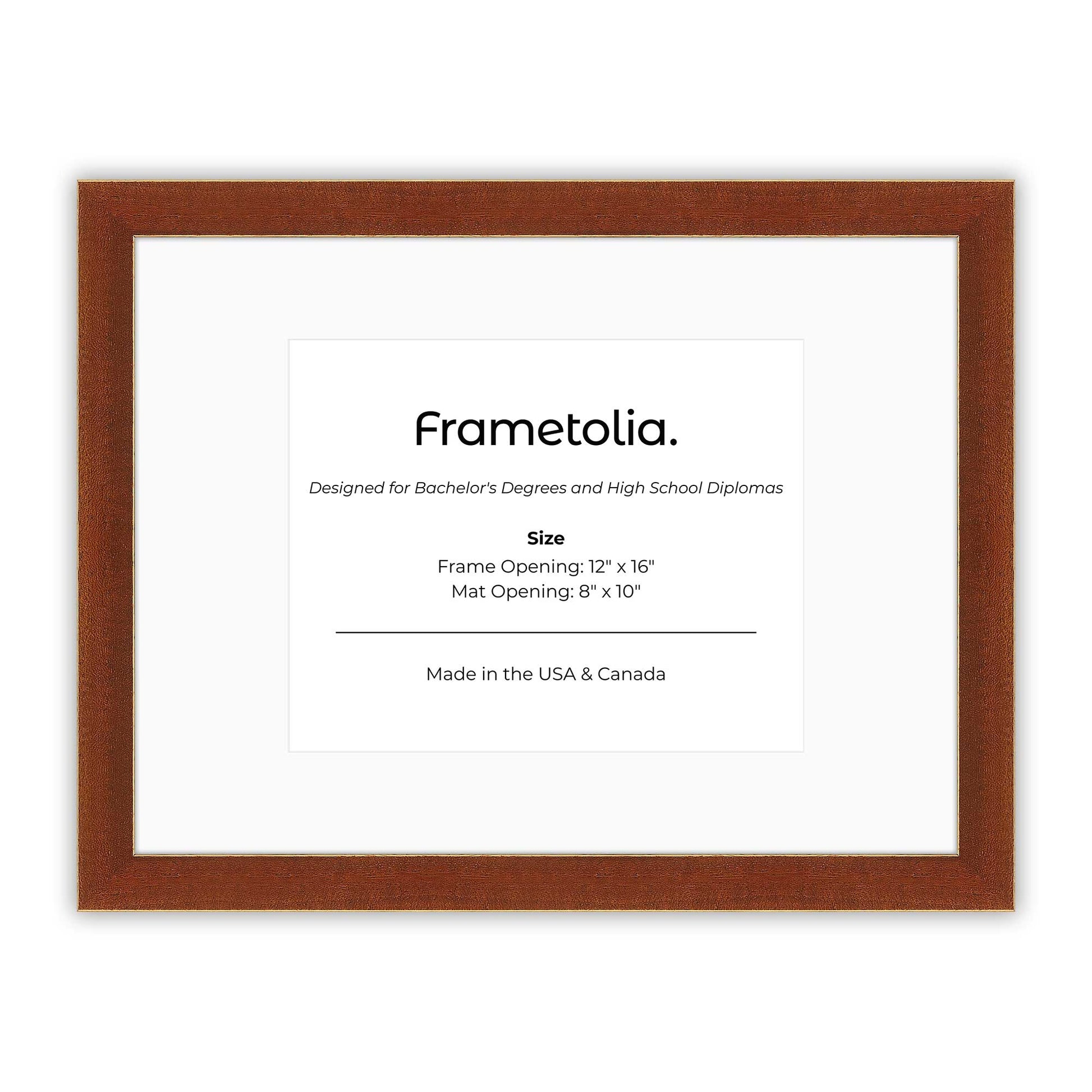 12" x 16" Honey FAMILY  Diploma Frame with Mat - 8 x 10 opening