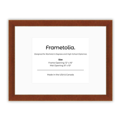 12" x 16" Honey FAMILY  Diploma Frame with Mat - 8 x 10 opening