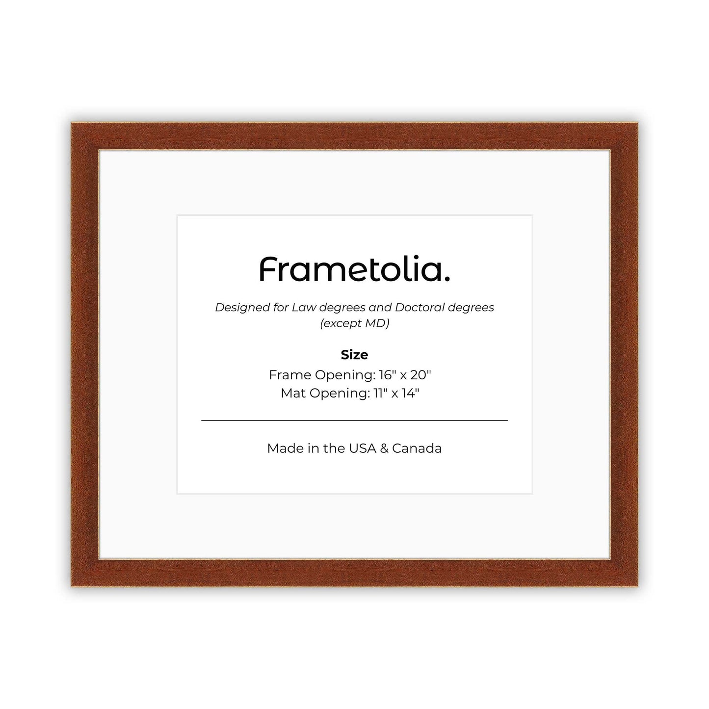 16" x 20" Honey FAMILY  Diploma Frame with Mat - 11 x 14 opening