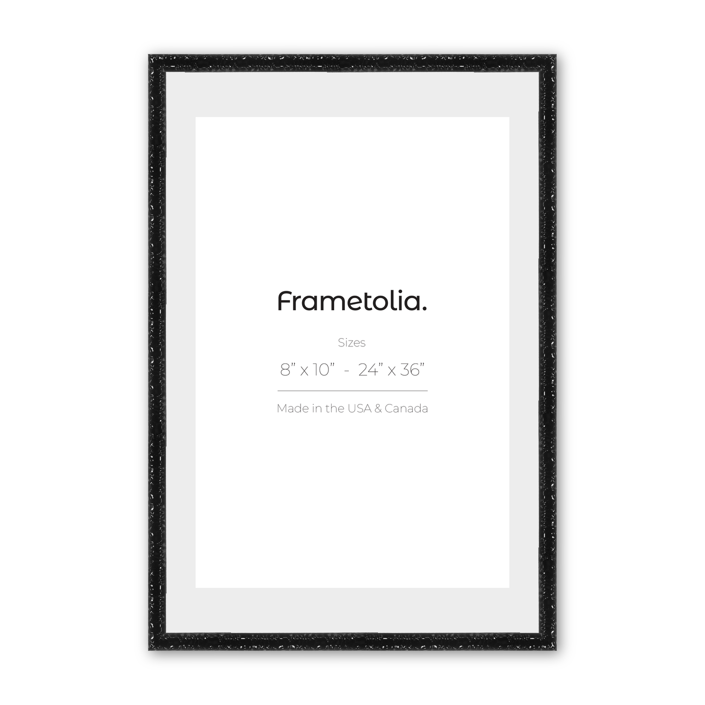 24" x 36" Shimmering Black Renaissance Charm Medium Width Wall Frame
