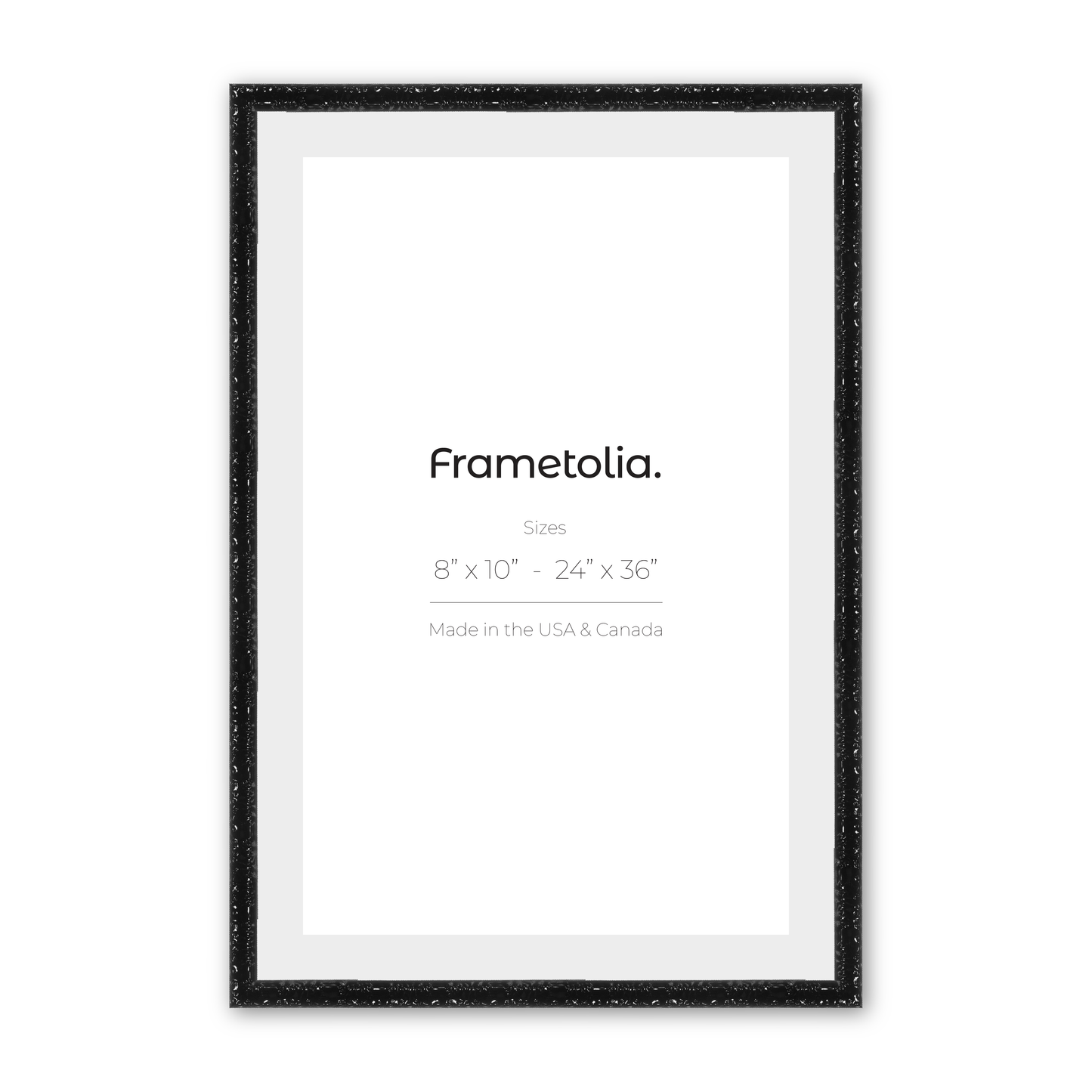 18" x 24" Shimmering Black Renaissance Charm Medium Width Wall Frame