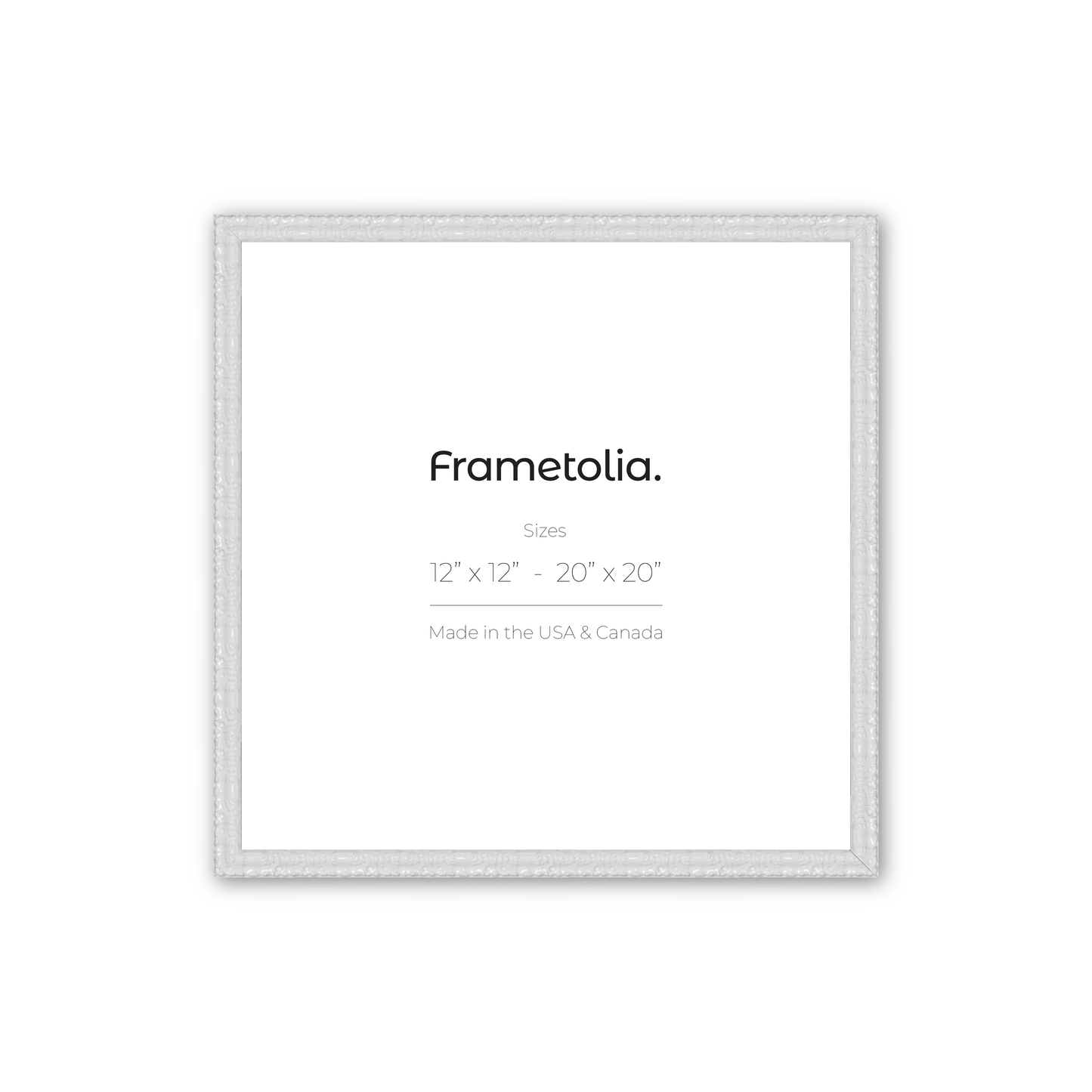 12" x 12" Shimmering White Renaissance Charm Medium Width Wall Frame