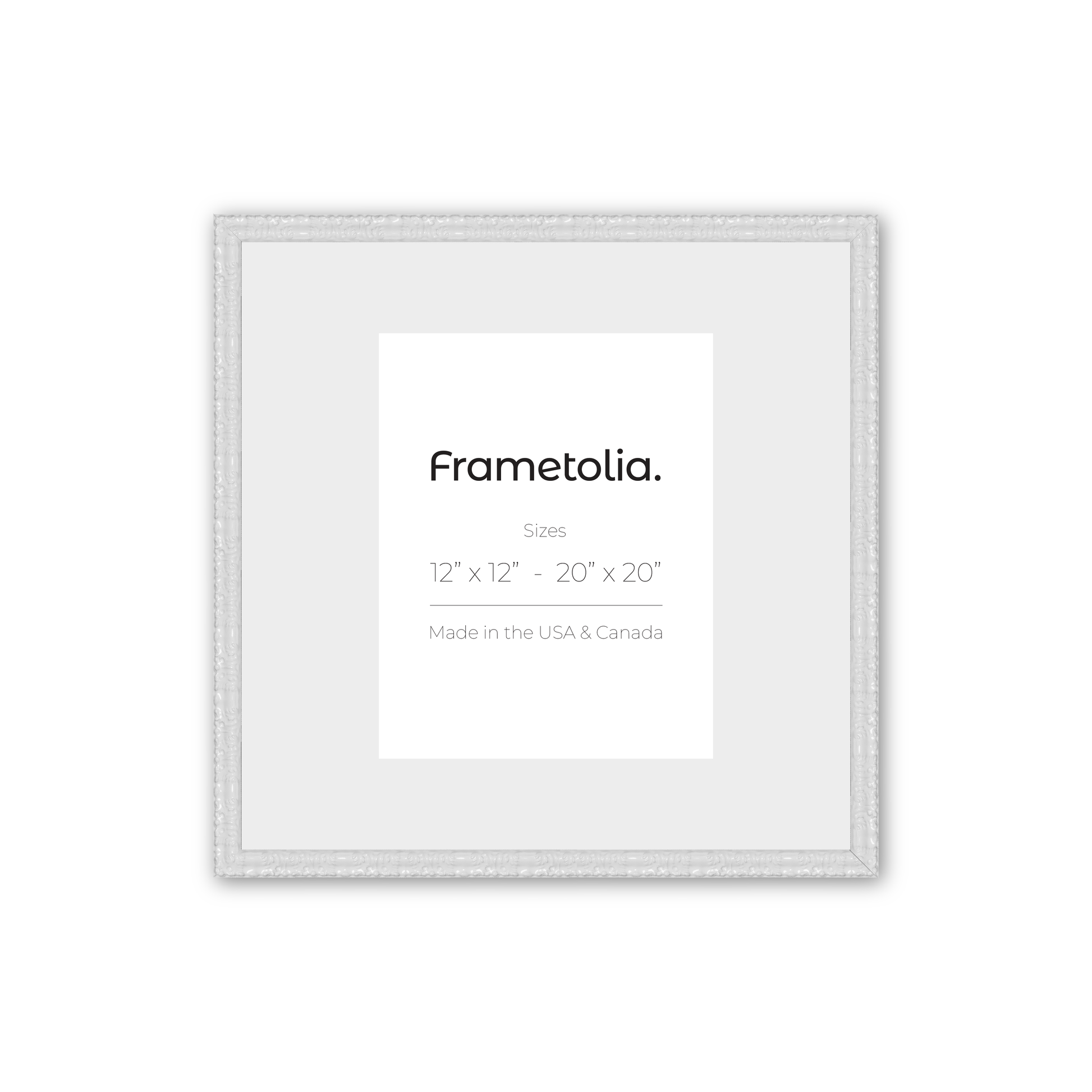 12" x 12" Shimmering White Renaissance Charm Medium Width Wall Frame