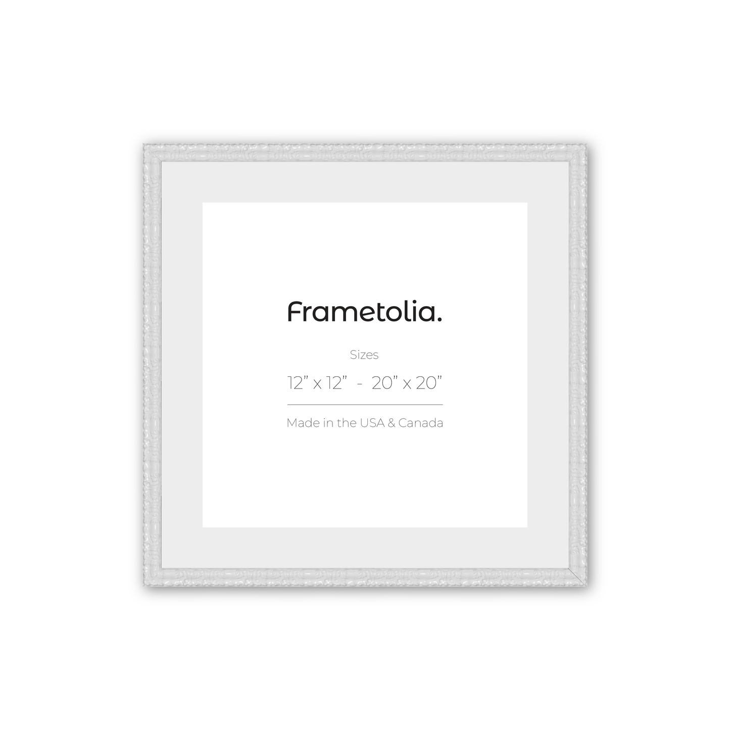 12" x 12" Shimmering White Renaissance Charm Medium Width Wall Frame