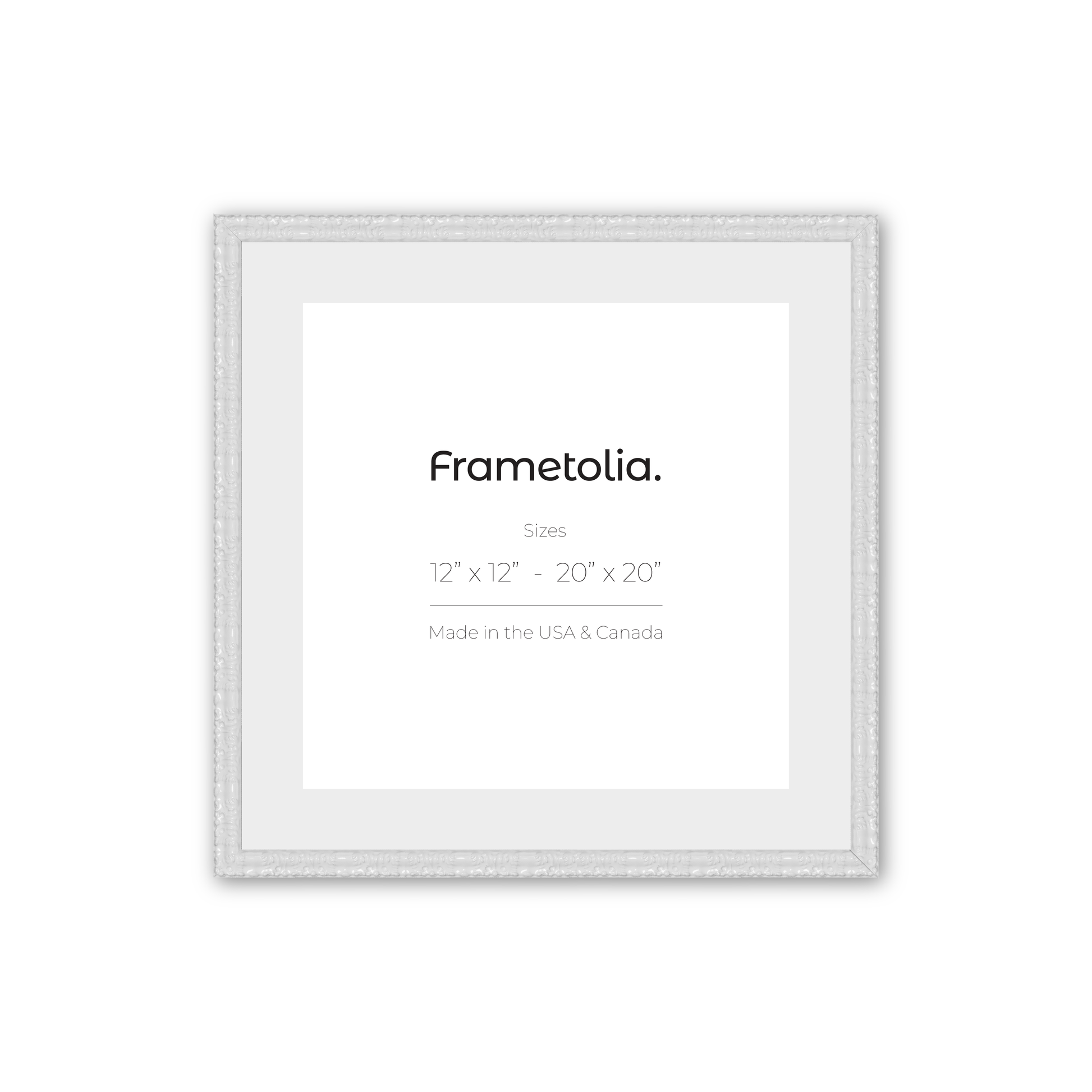 12" x 12" Shimmering White Renaissance Charm Medium Width Wall Frame