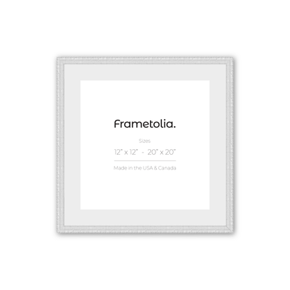 12" x 12" Shimmering White Renaissance Charm Medium Width Wall Frame