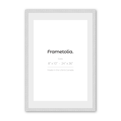 24" x 36" Shimmering White Renaissance Charm Medium Width Wall Frame