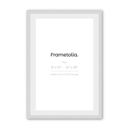 12" x 16" Shimmering White Renaissance Charm Medium Width Wall Frame