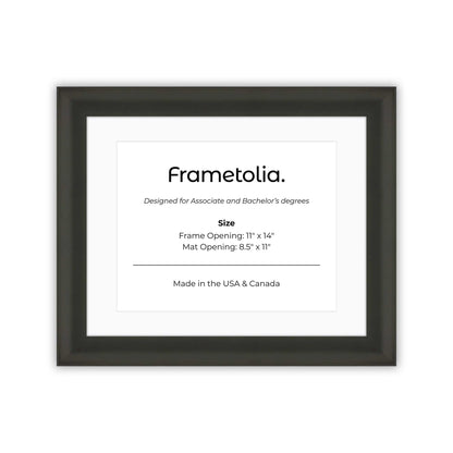 11" x 14" Satin Black FAMILY  Diploma Frame with mat -  8.5 x 11 opening