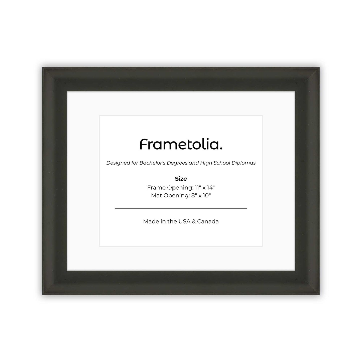 11" x 14" Satin Black FAMILY  Diploma Frame with Mat - 8 x 10 opening