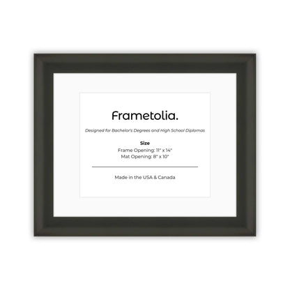 11" x 14" Satin Black FAMILY  Diploma Frame with Mat - 8 x 10 opening