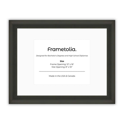 12" x 16" Satin Black FAMILY  Diploma Frame with Mat - 8 x 10 opening