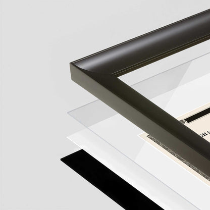 Satin Black FAMILY Wall Frame corner Close up with layers broken out