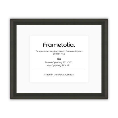 16" x 20" Satin Black FAMILY  Diploma Frame with Mat - 11 x 14 opening