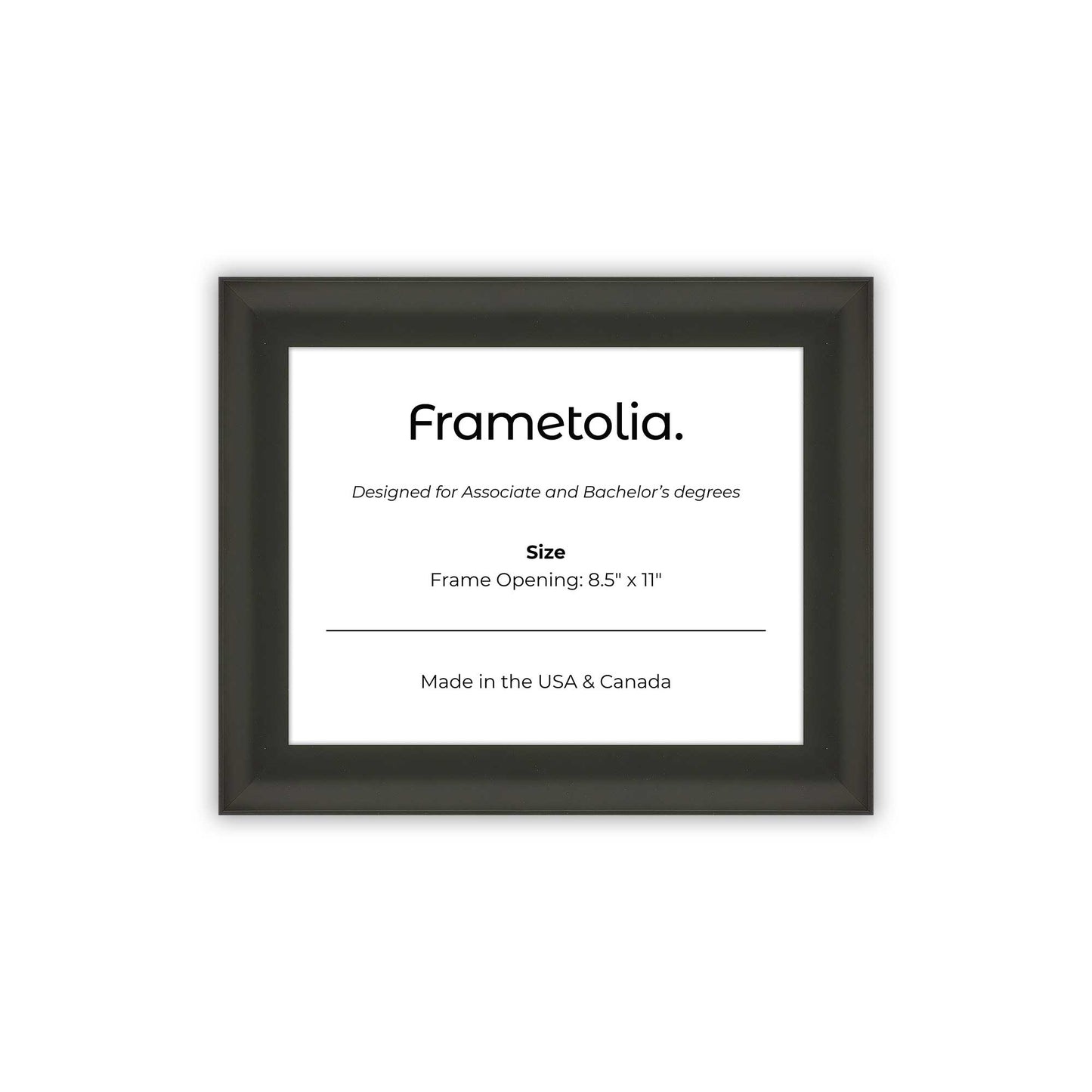 8.5" x 11" Satin Black FAMILY  Diploma Frame - No Mat