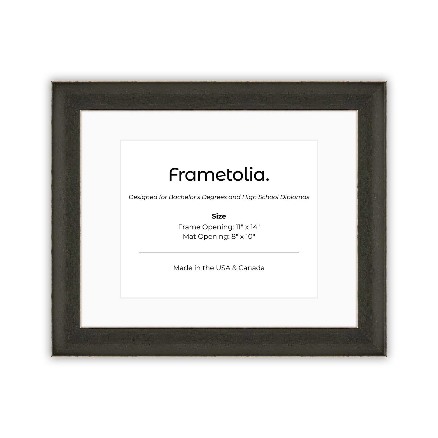 11" x 14" Village Coal FAMILY  Diploma Frame with Mat - 8 x 10 opening
