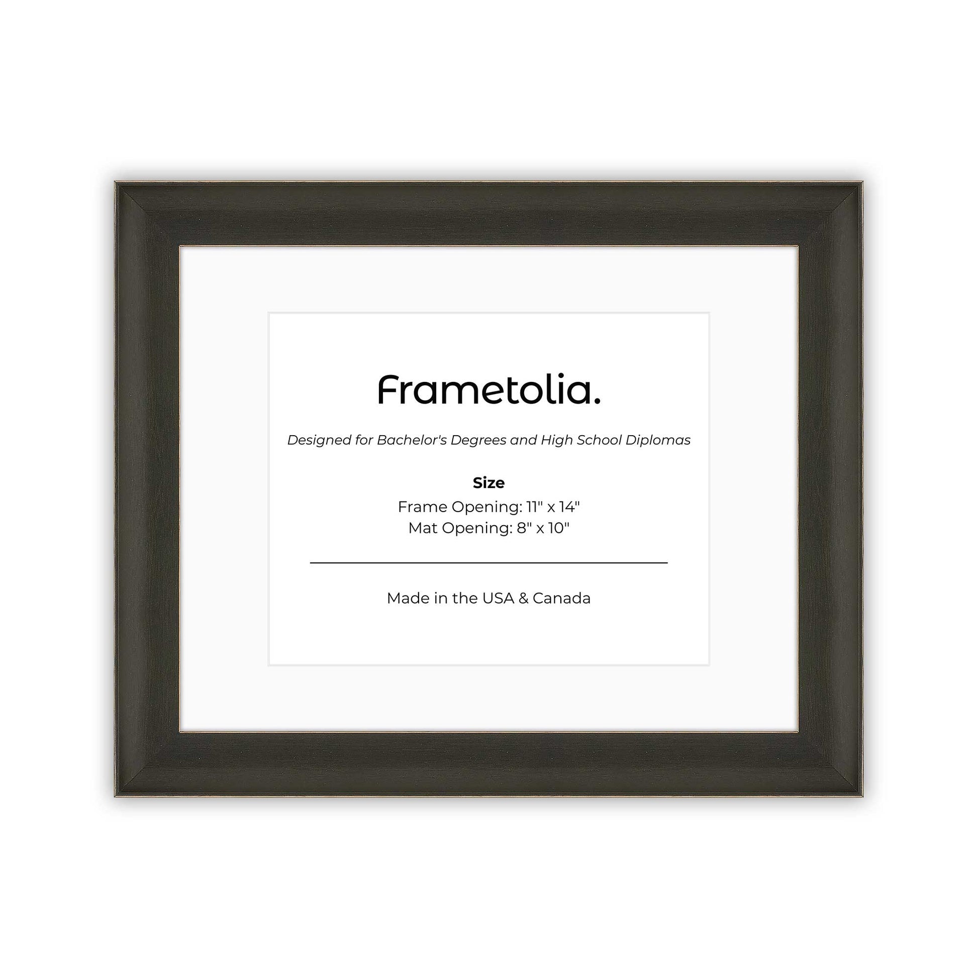 11" x 14" Village Coal FAMILY  Diploma Frame with Mat - 8 x 10 opening