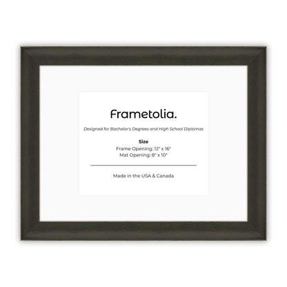 12" x 16" Village Coal FAMILY  Diploma Frame with Mat - 8 x 10 opening