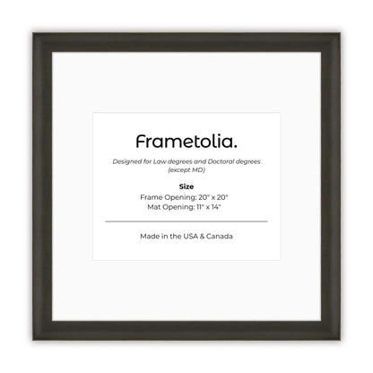 20" x 20" Village Coal FAMILY  Diploma Frame with Mat - 11 x 14 opening