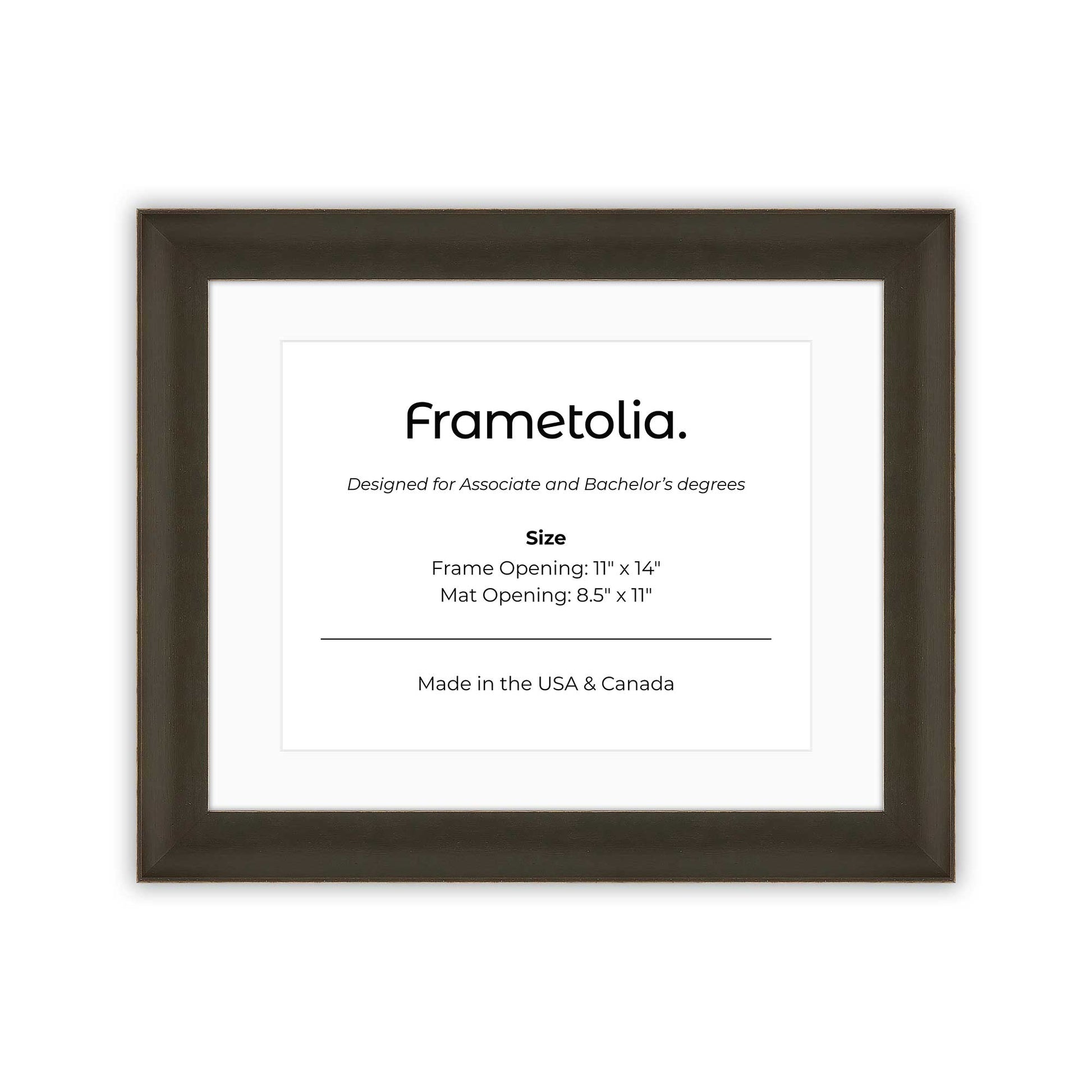 11" x 14" Bravo Brown FAMILY  Diploma Frame with mat -  8.5 x 11 opening