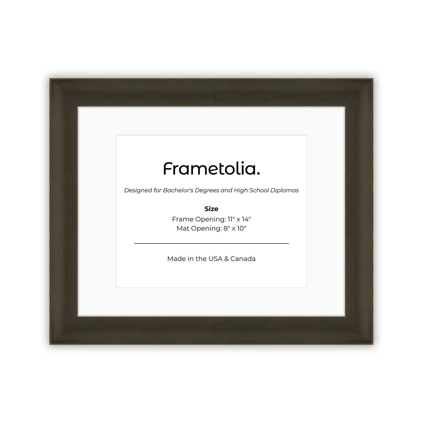 11" x 14" Bravo Brown FAMILY  Diploma Frame with Mat - 8 x 10 opening