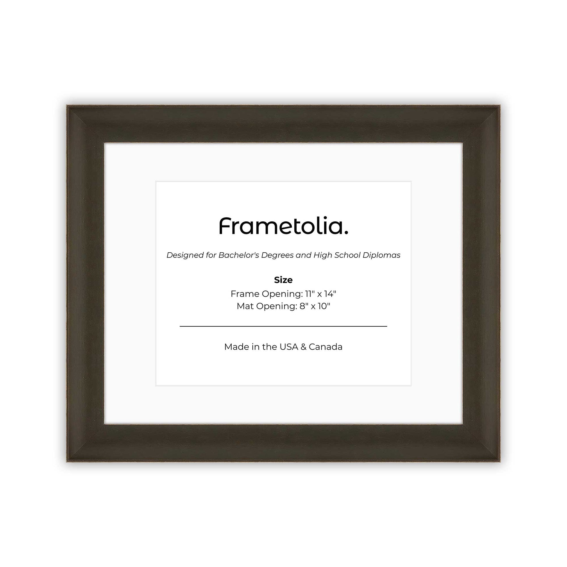 11" x 14" Bravo Brown FAMILY  Diploma Frame with Mat - 8 x 10 opening