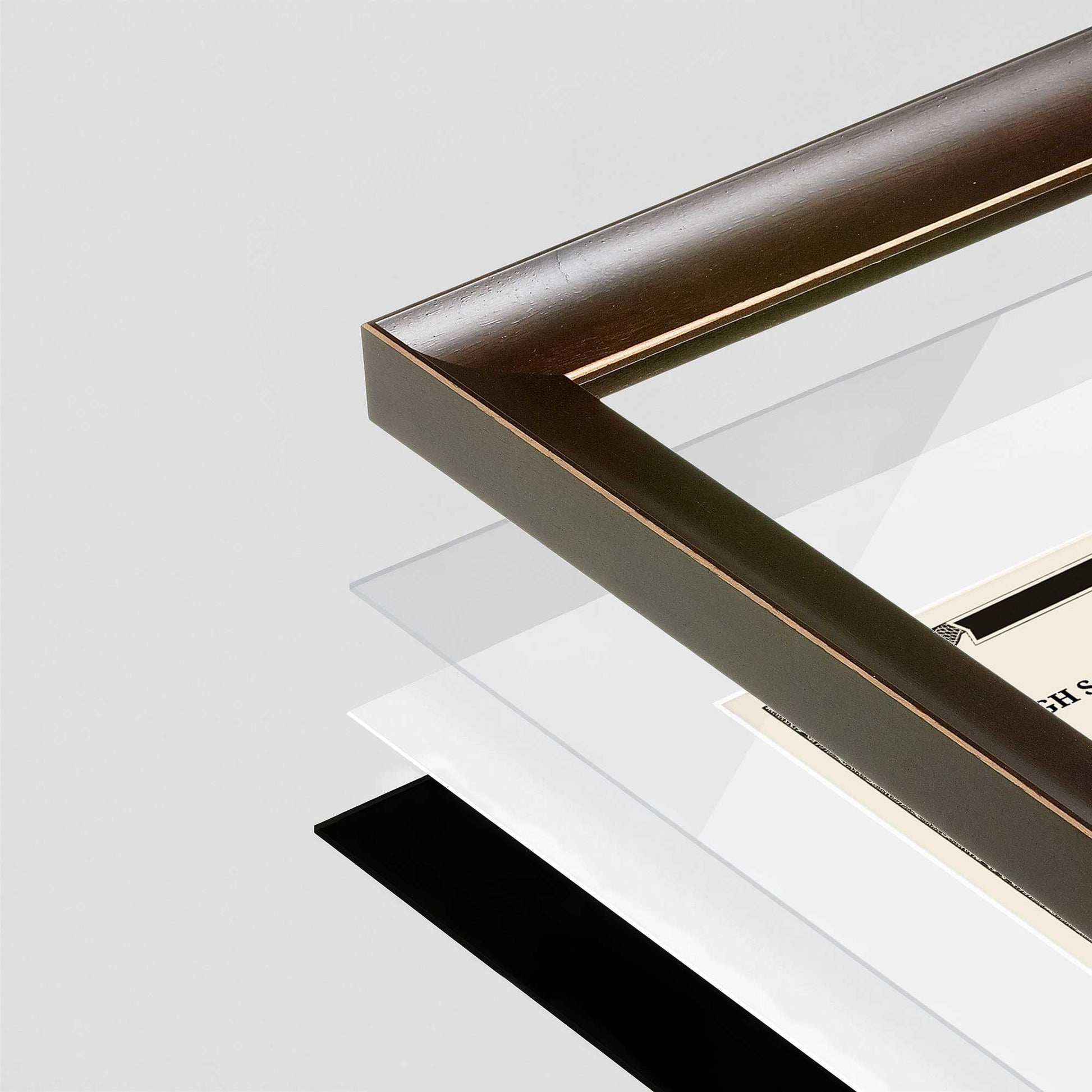 Bravo Brown FAMILY Wall Frame corner Close up with layers broken out