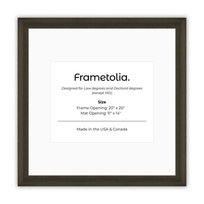20" x 20" Bravo Brown FAMILY  Diploma Frame with Mat - 11 x 14 opening