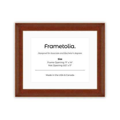 11" x 14" Honey FAMILY  Diploma Frame with mat -  8.5 x 11 opening