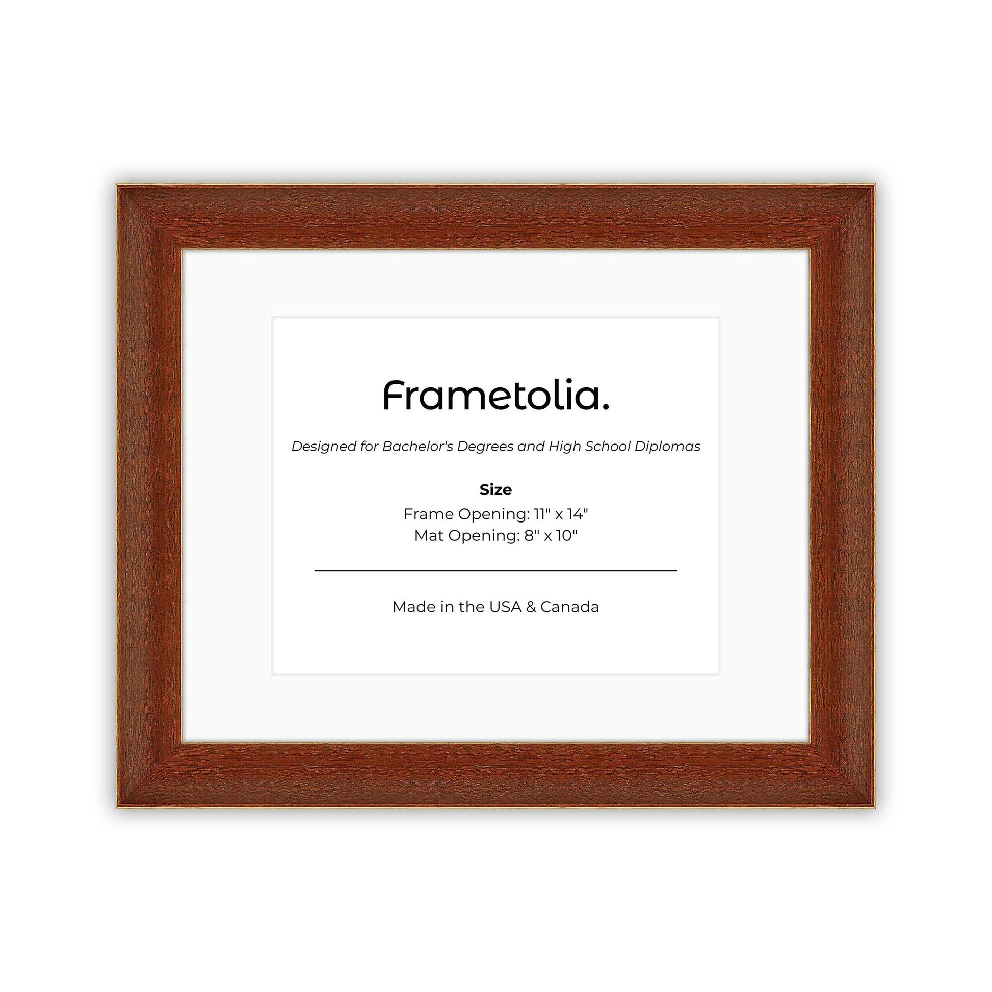 11" x 14" Honey FAMILY  Diploma Frame with Mat - 8 x 10 opening