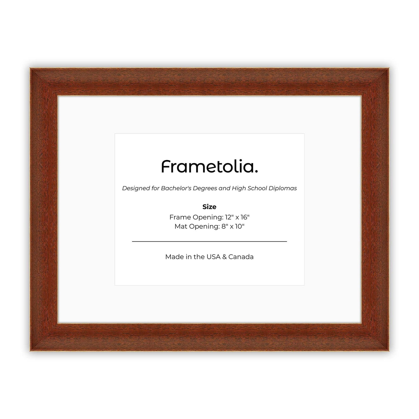 12" x 16" Honey FAMILY  Diploma Frame with Mat - 8 x 10 opening