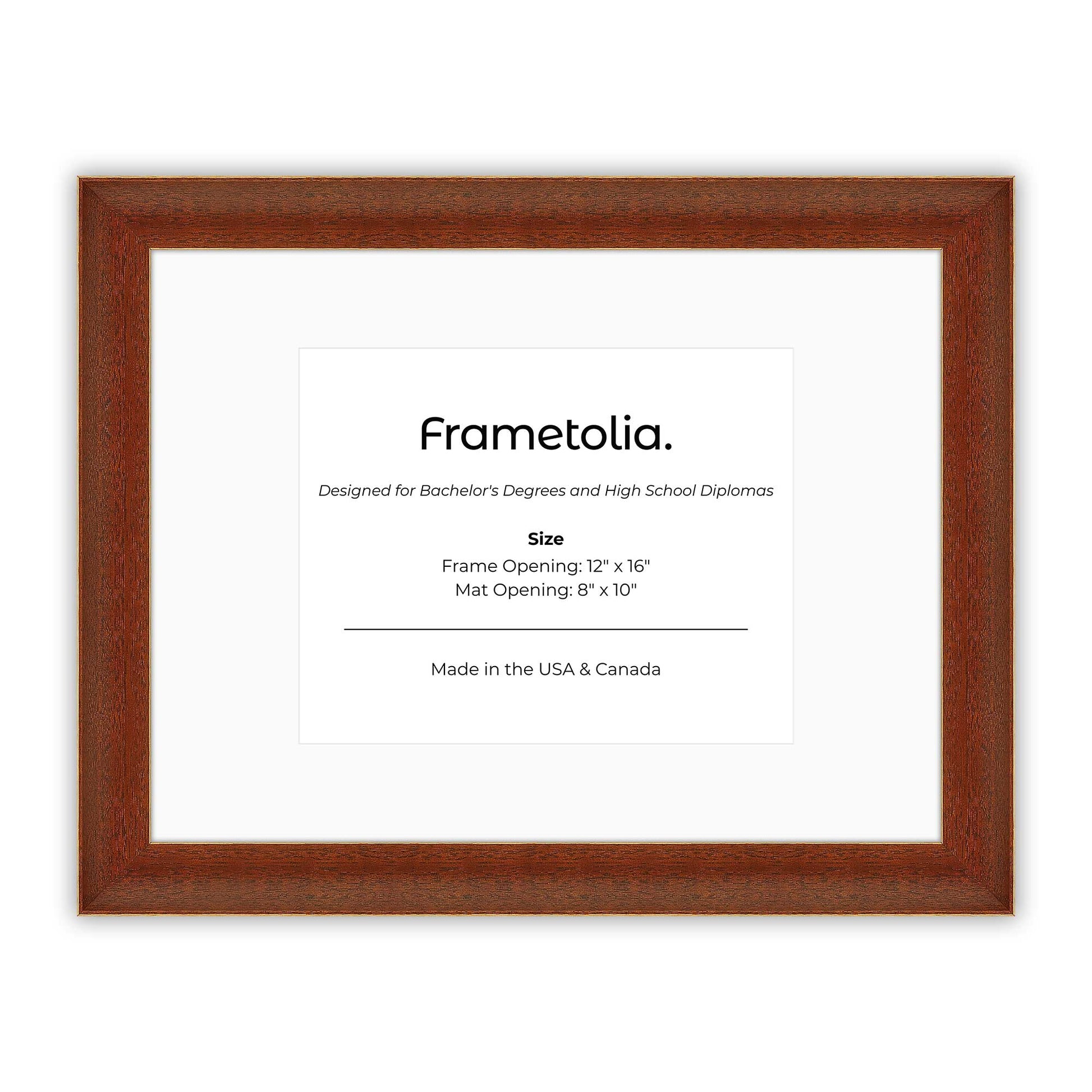 12" x 16" Honey FAMILY  Diploma Frame with Mat - 8 x 10 opening