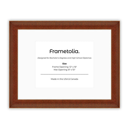 12" x 16" Honey FAMILY  Diploma Frame with Mat - 8 x 10 opening