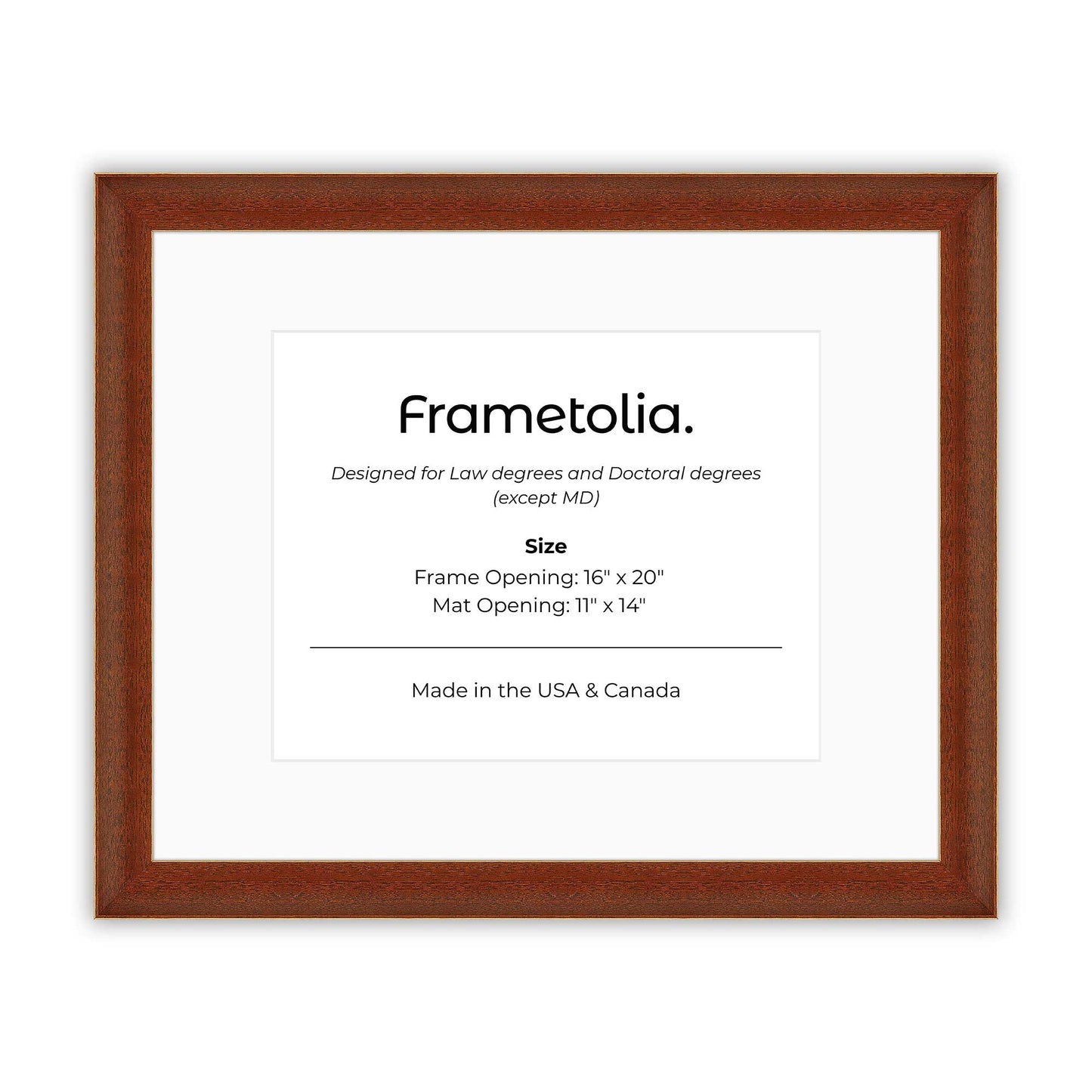 16" x 20" Honey FAMILY  Diploma Frame with Mat - 11 x 14 opening
