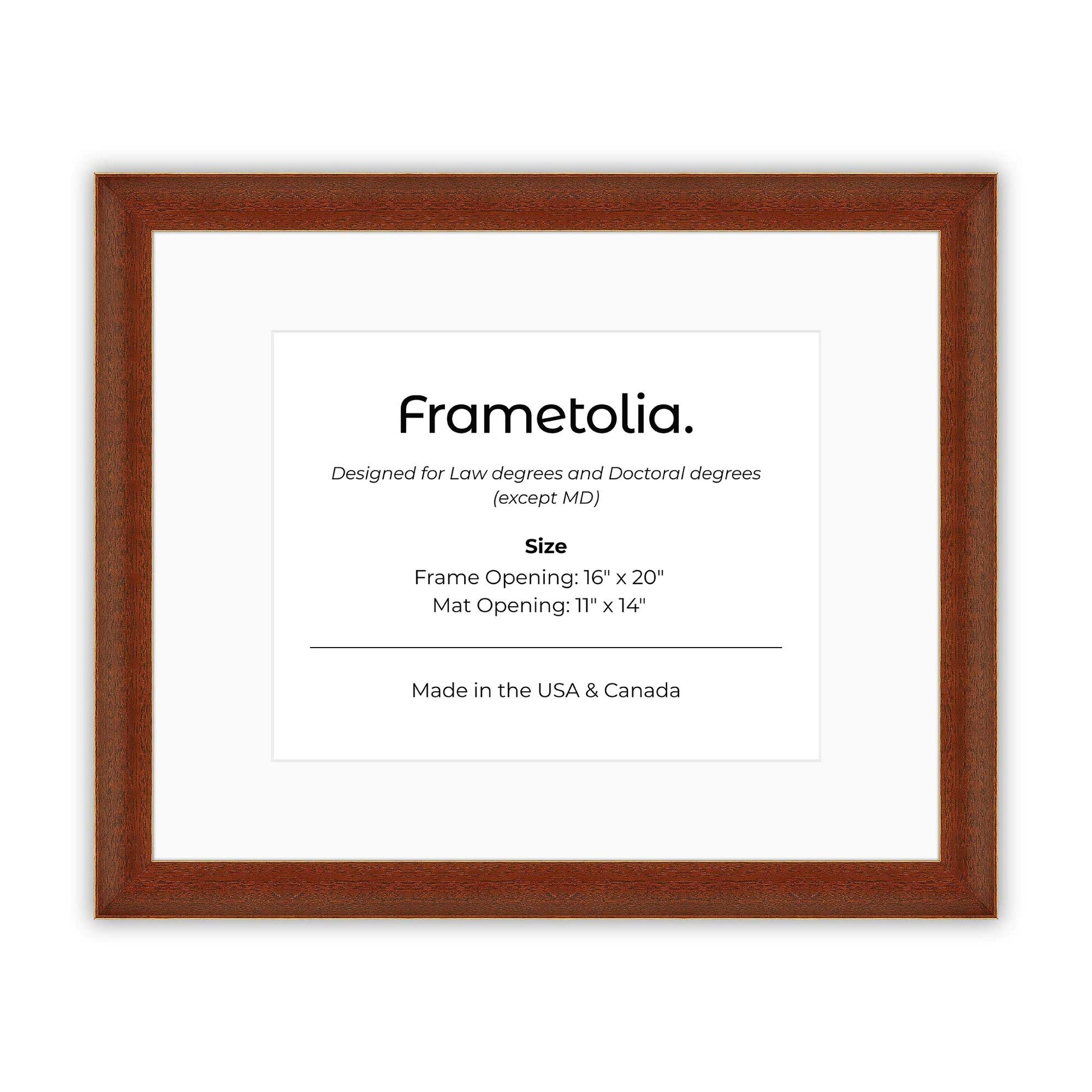 16" x 20" Honey FAMILY  Diploma Frame with Mat - 11 x 14 opening