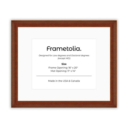 16" x 20" Honey FAMILY  Diploma Frame with Mat - 11 x 14 opening
