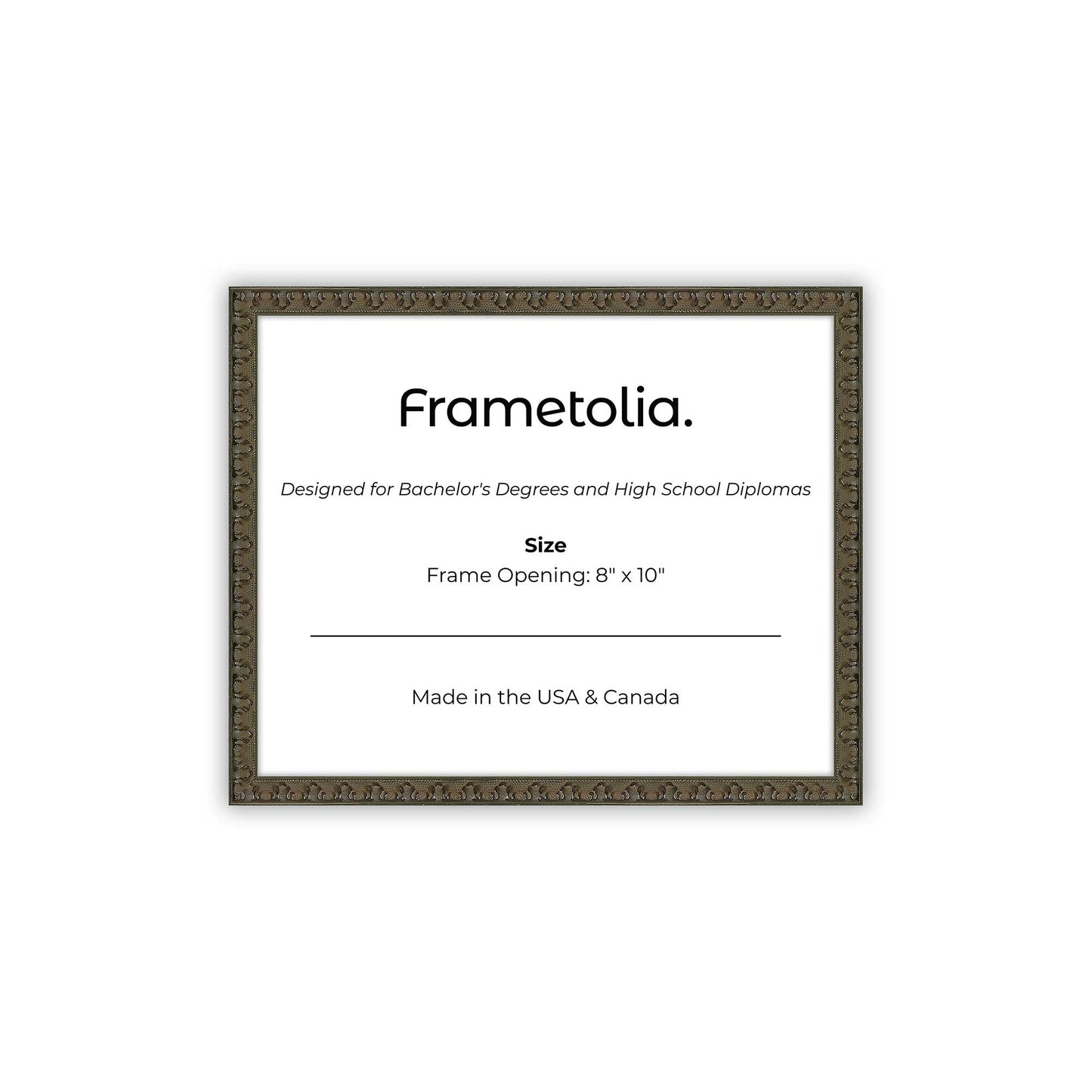 8" x 10" Raven Black FAMILY Diploma Frame - No Mat