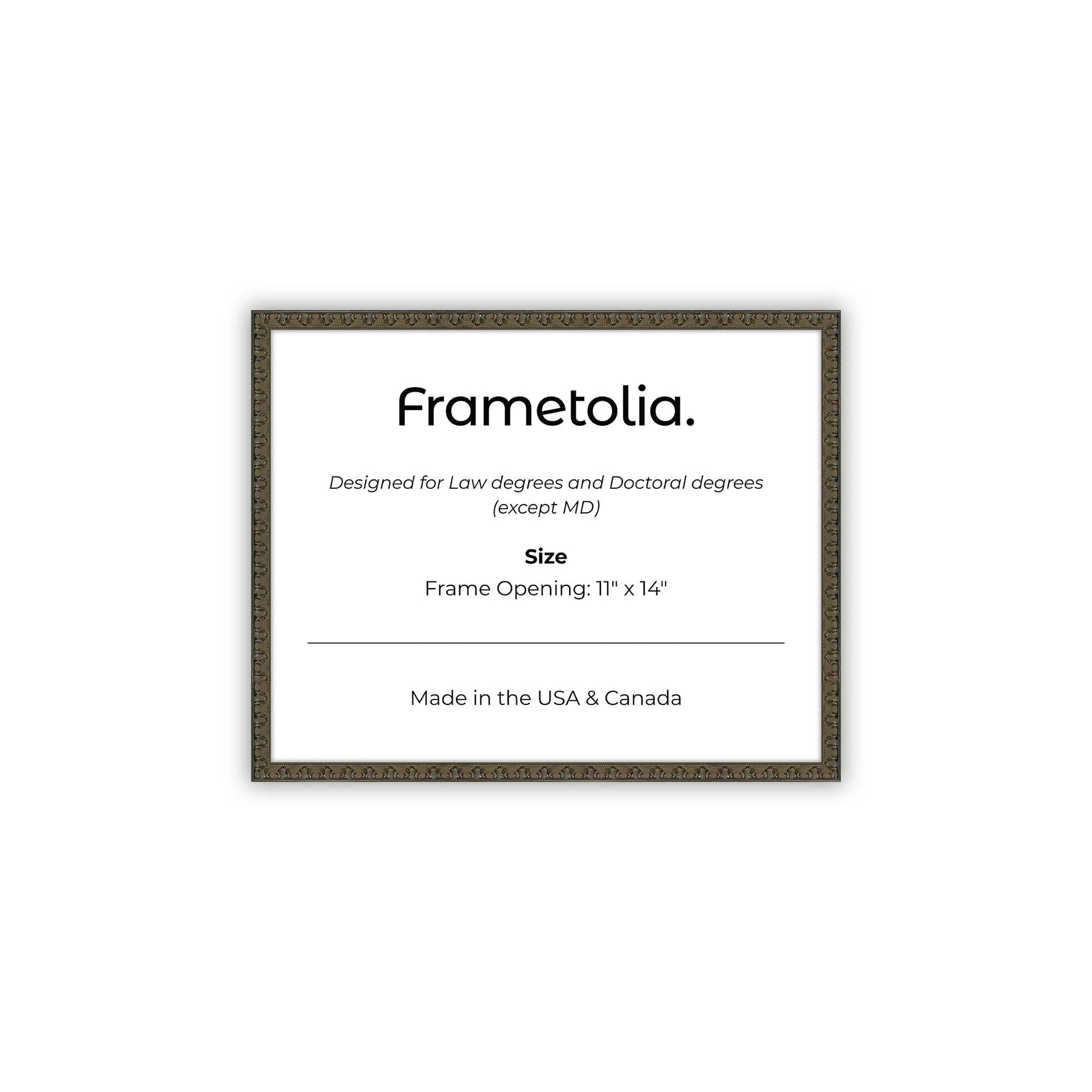 11" x 14" Raven Black FAMILY  Diploma Frame - No Mat