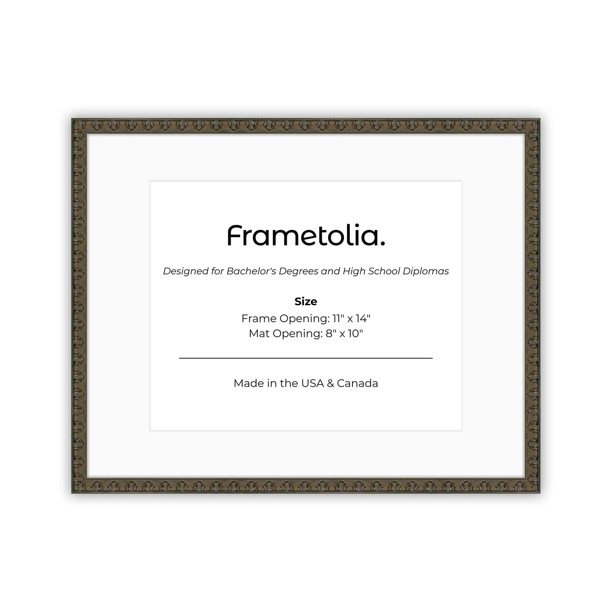 11" x 14" Raven Black FAMILY  Diploma Frame with Mat - 8 x 10 opening