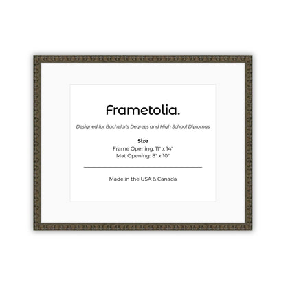 11" x 14" Raven Black FAMILY  Diploma Frame with Mat - 8 x 10 opening