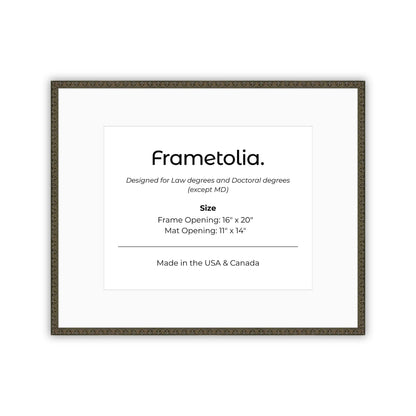 16" x 20" Raven Black FAMILY  Diploma Frame with Mat - 11 x 14 opening