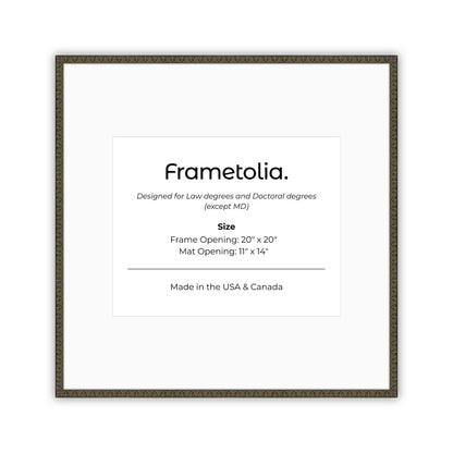 20" x 20" Raven Black FAMILY  Diploma Frame with Mat - 11 x 14 opening