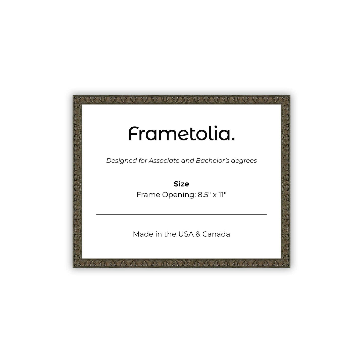 8.5" x 11" Raven Black FAMILY  Diploma Frame - No Mat