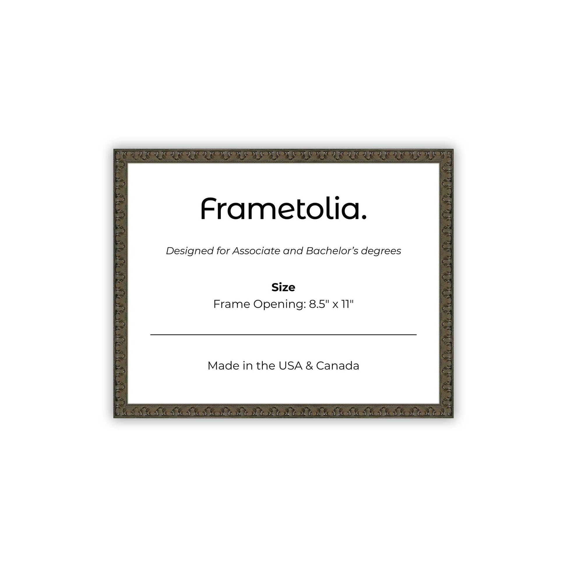 8.5" x 11" Raven Black FAMILY  Diploma Frame - No Mat