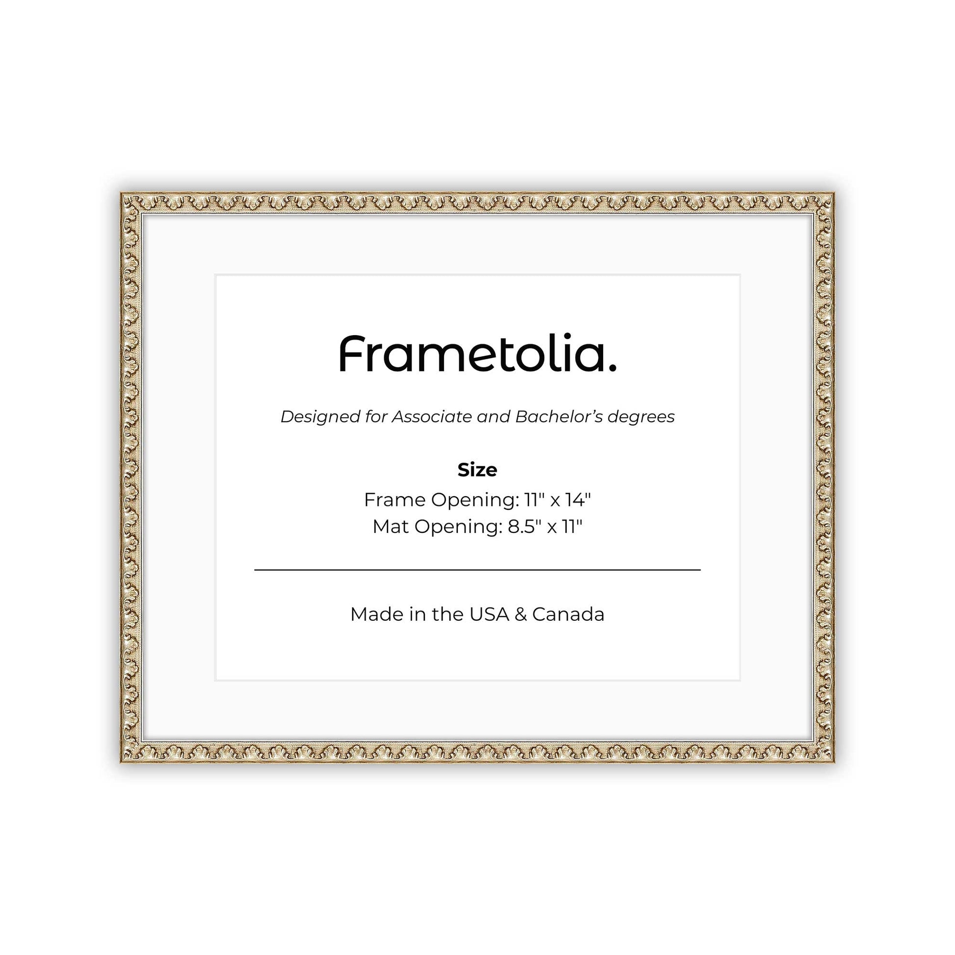 11" x 14" Sillver Leaf FAMILY  Diploma Frame with mat -  8.5 x 11 opening