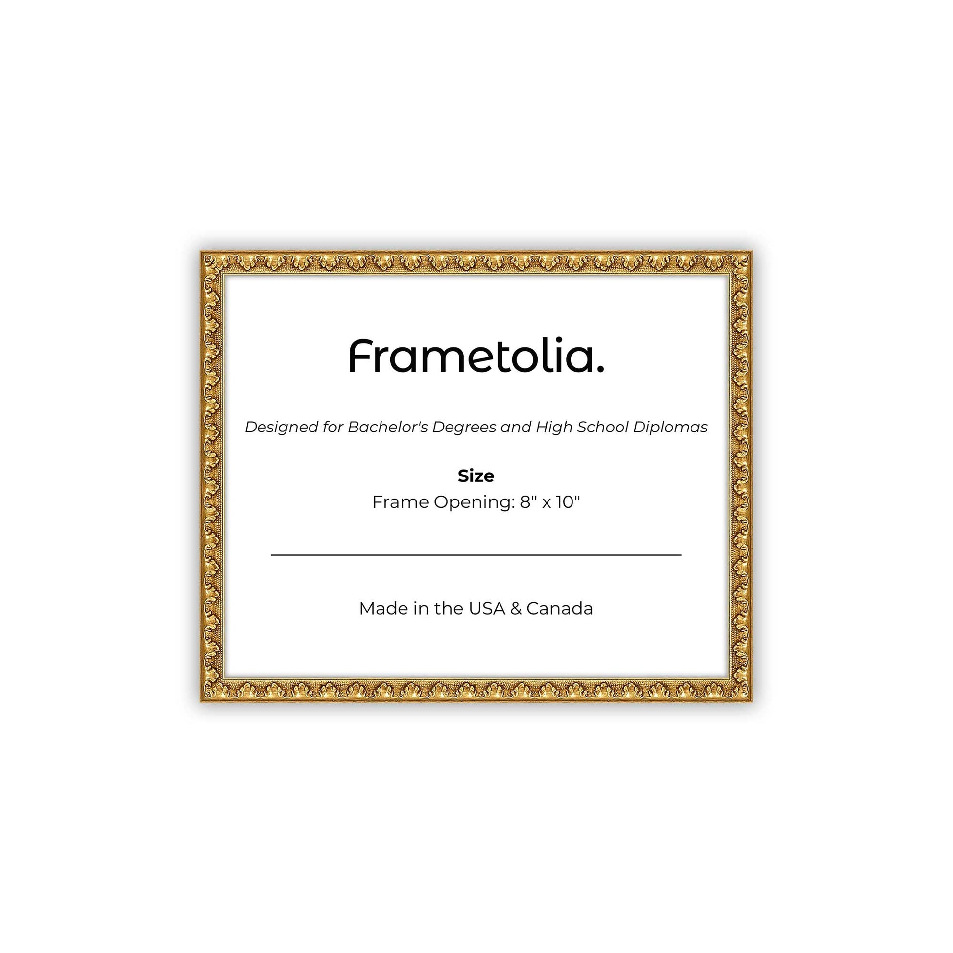 8" x 10" Gold Leaf FAMILY Diploma Frame - No Mat