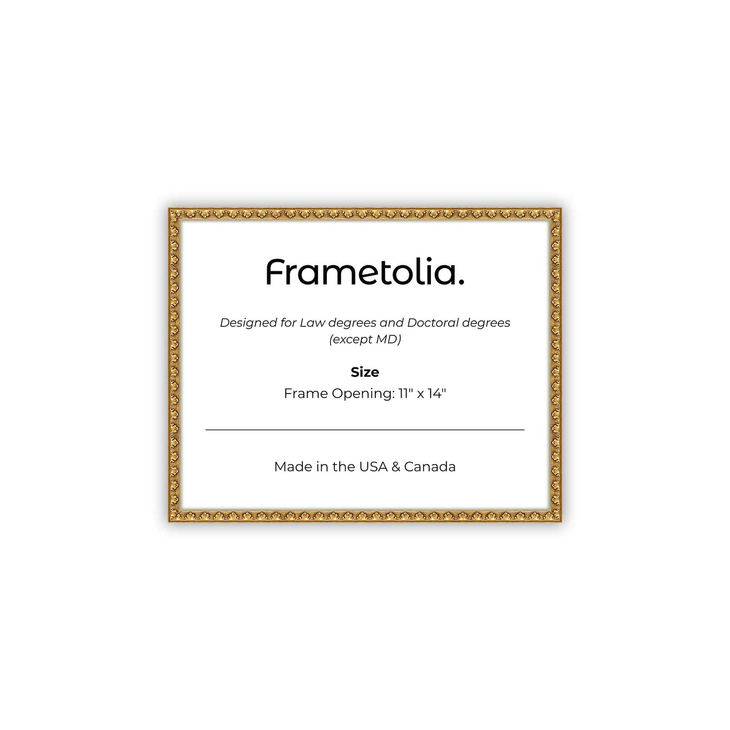 11" x 14" Gold Leaf FAMILY  Diploma Frame - No Mat