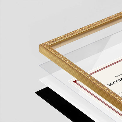 Gold Leaf FAMILY Wall Frame corner Close up with layers broken out