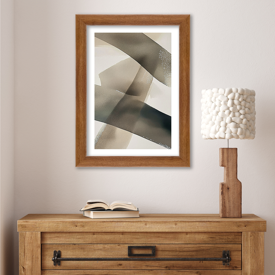 Light Walnut Hudson Valley Wall Frame Hanging on the wall